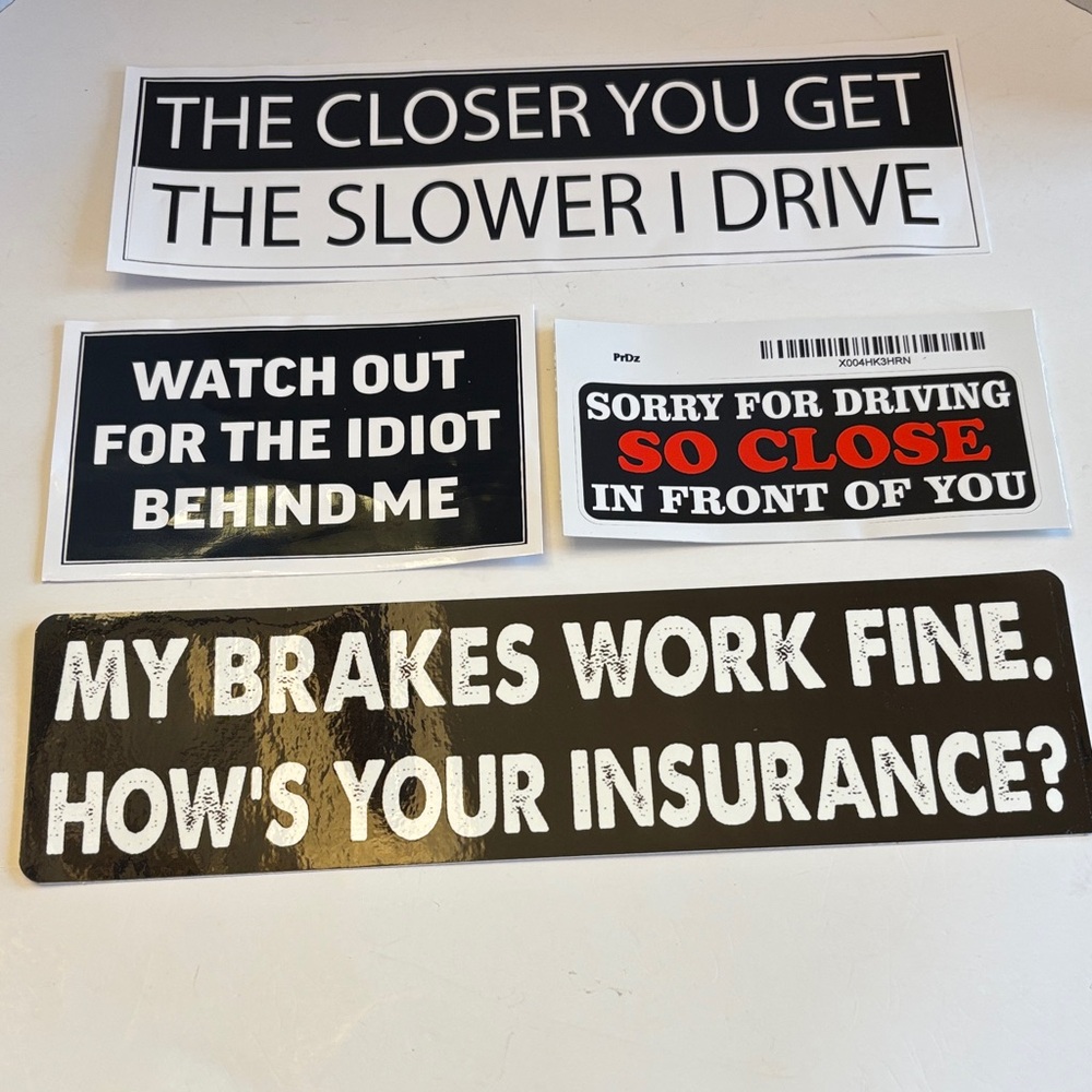 💕3/12💕Humorous Car Bumper Sticker Set of 4